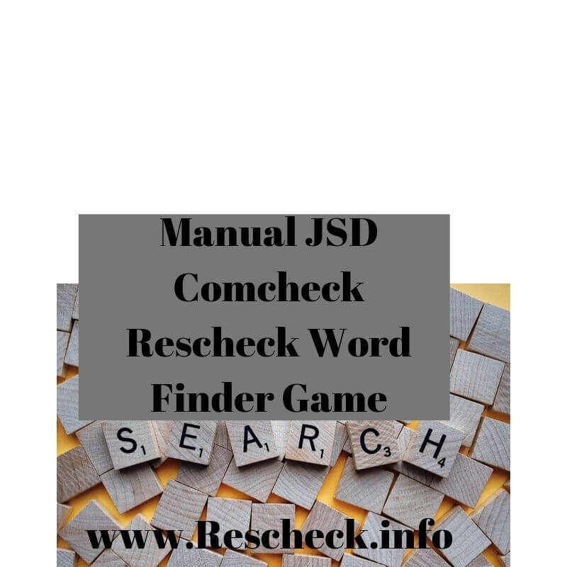 Manual JSD Comcheck Rescheck Word Finder Game