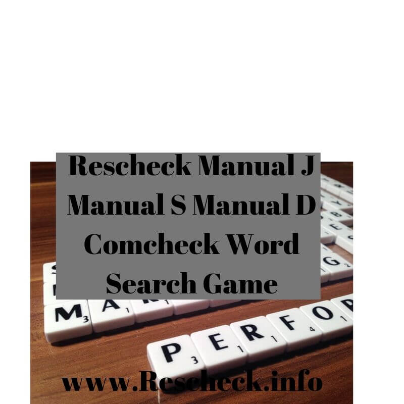Rescheck Manual J Manual S Manual D Comcheck Word Search Game