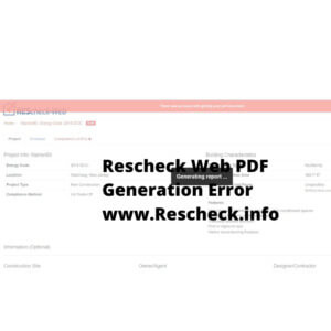 Reshcheck Web PDF Generation Error www.Rescheck.info