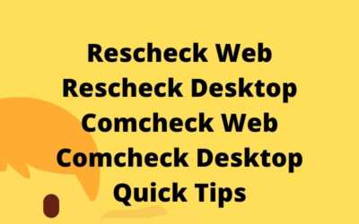 Use Rescheck Web/Desktop, Comcheck Web/Desktop to Troubleshoot Errors