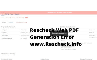 Rescheck Web Error Generating Rescheck Report PDF