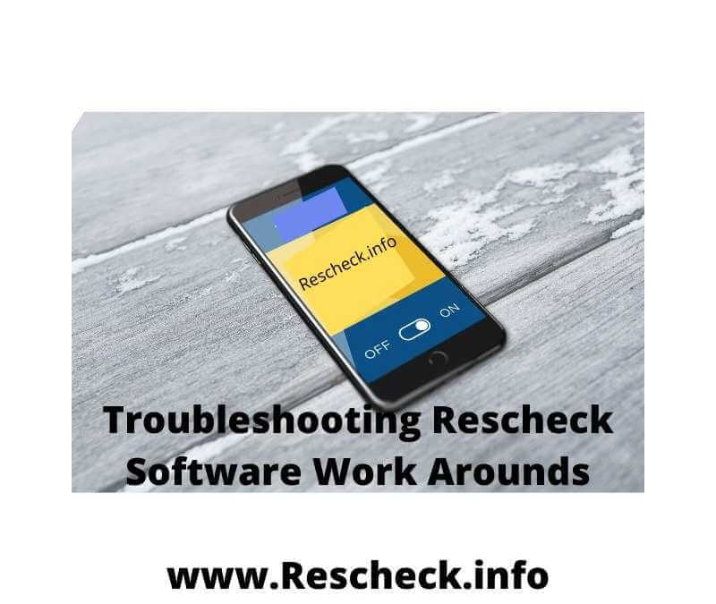 Troubleshooting Rescheck Software Work Arounds, Manual J, Manual S, Manual D, Comcheck