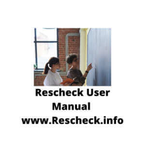 Rescheck User Manual, Rescheck Instruction Manual