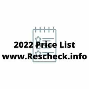 2022 Price List www.Rescheck.info