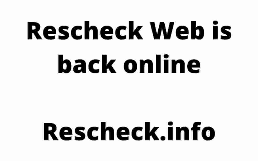 Get Free Rescheck Access with Rescheck Web Back Online