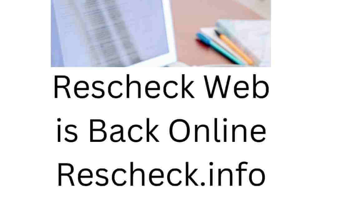 Rescheck Web outage repaired on laptop