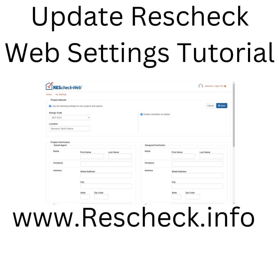 Update Rescheck Settings Tutorial