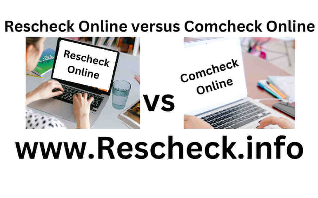 Rescheck web on laptop, Comcheck Web on laptop
