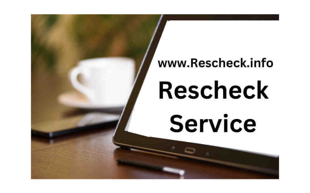 Computer tablet showing Rescheck and Rescheck.info