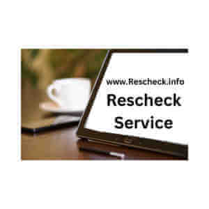 Computer tablet showing Rescheck and Rescheck.info