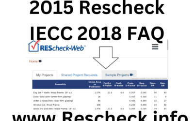Rescheck IECC 2015 Rescheck IECC 2018 FAQ