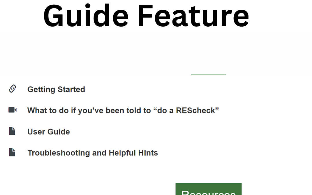 Rescheck Web User Guide Feature