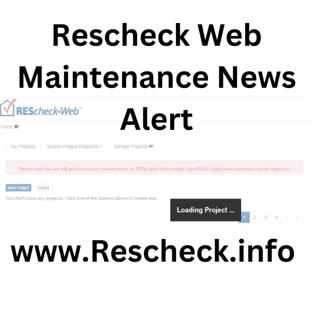 Rescheck Web Maintenance News Alert