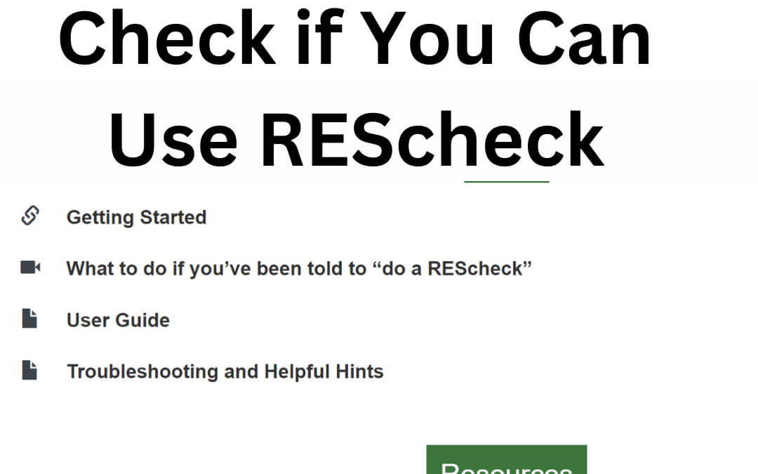 Rescheck Web Check if You Can Use REScheck