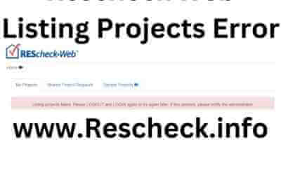 Rescheck Web Listing Projects Error