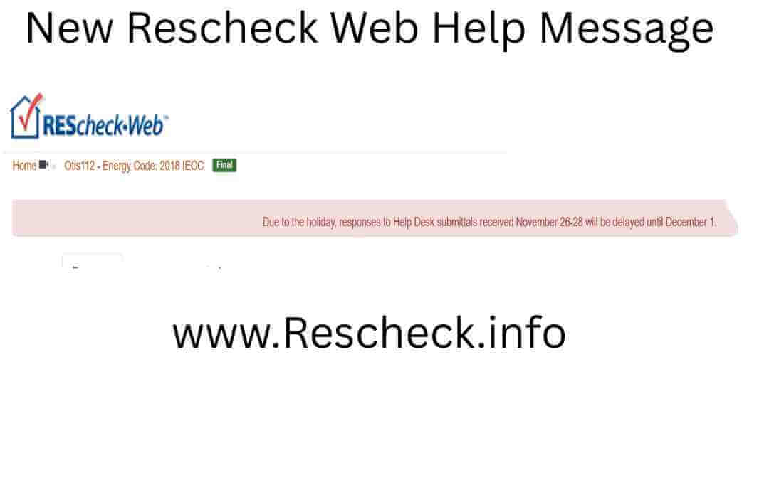 New Rescheck Web Help Message