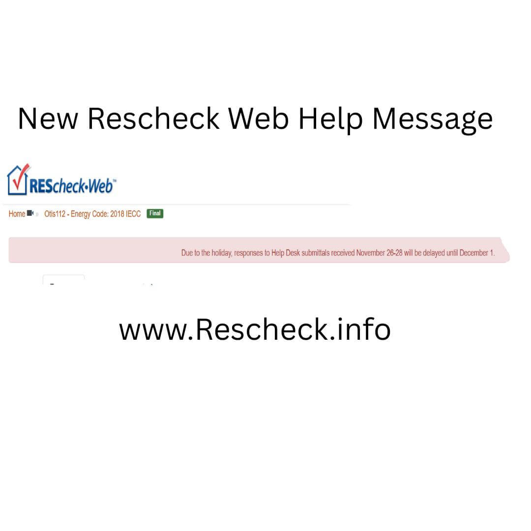 New Rescheck Web Help Message