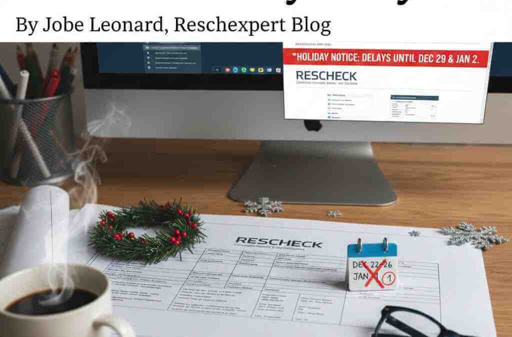 End-of-Year Alert: Plan Now for the REScheck Help Desk Holiday Delays