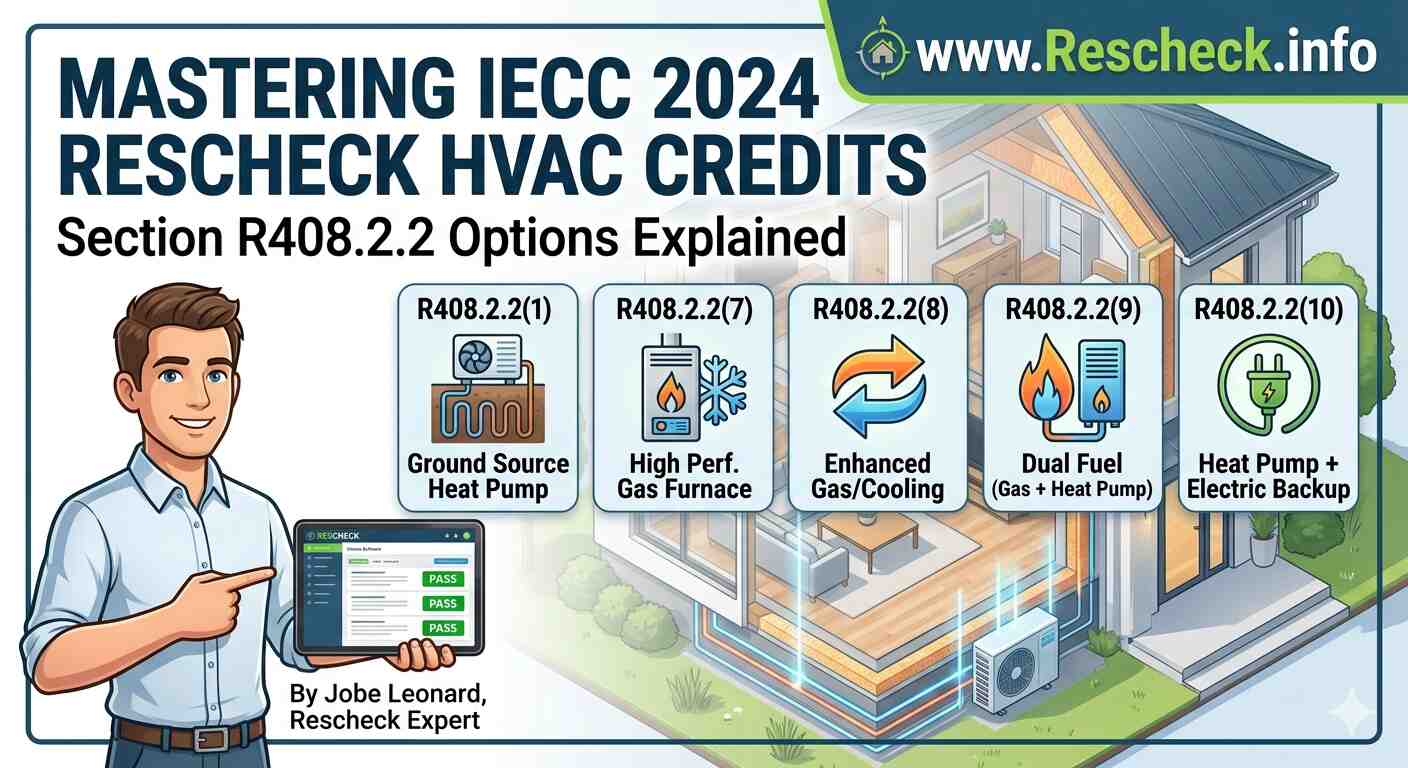 Gas vs. Heat Pump: Comparing IECC 2024 Efficiency Credits (R408.2.2 Options 1-10)