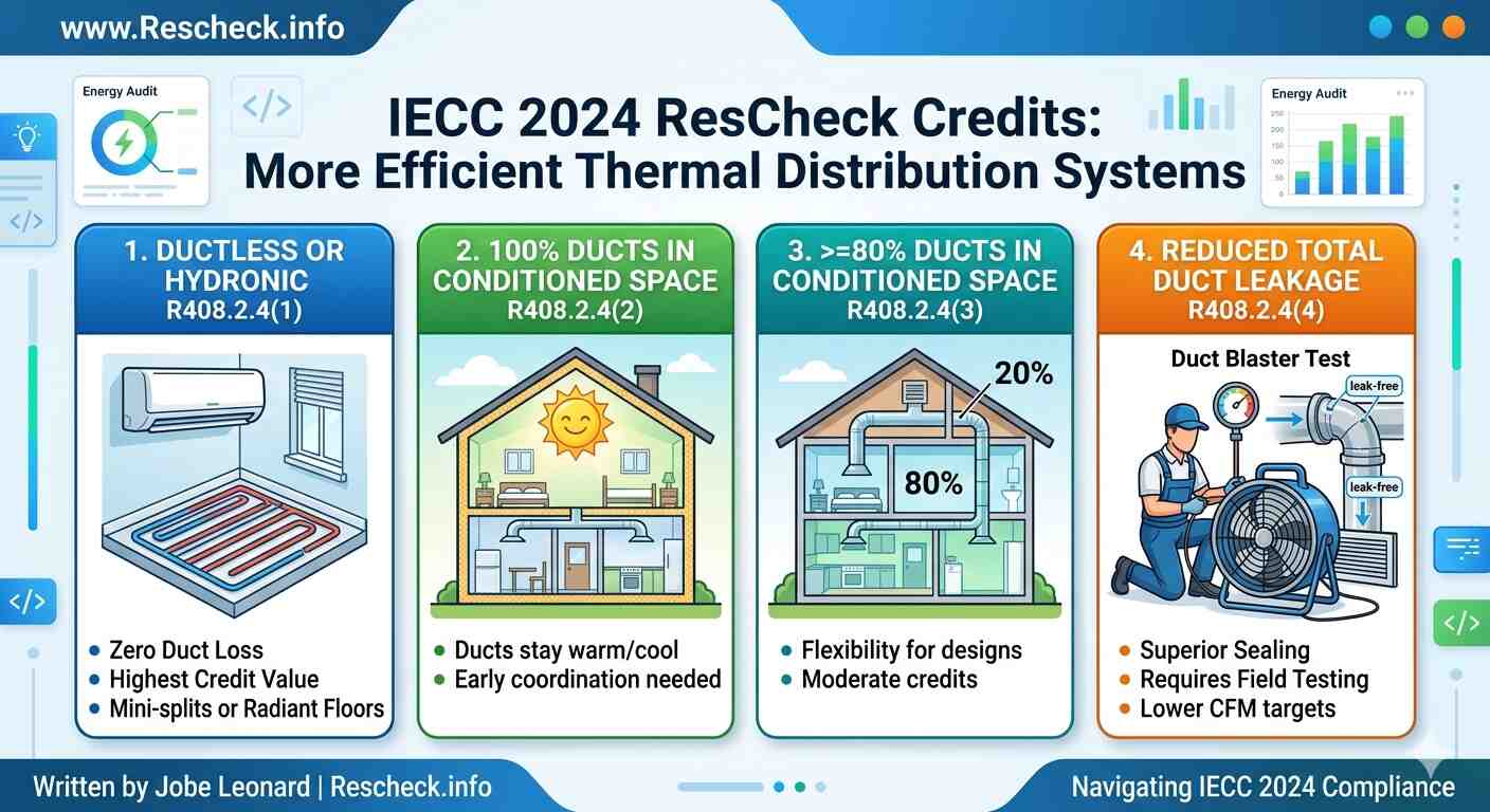 Master the IECC 2024 ResCheck: Thermal Distribution Credits Explained