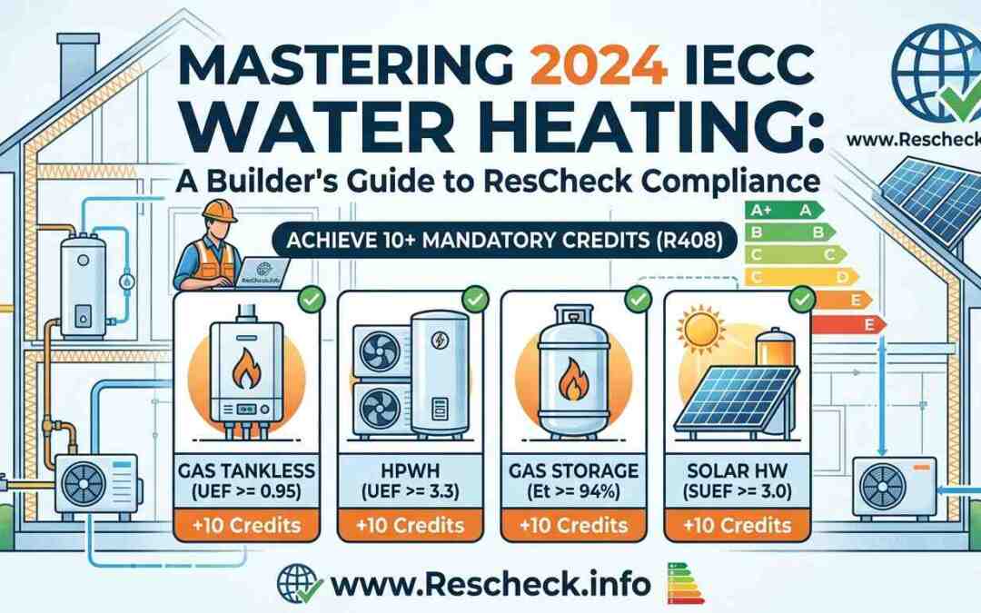 Mastering 2024 IECC Water Heater Credits: A Builder’s Guide to ResCheck Compliance