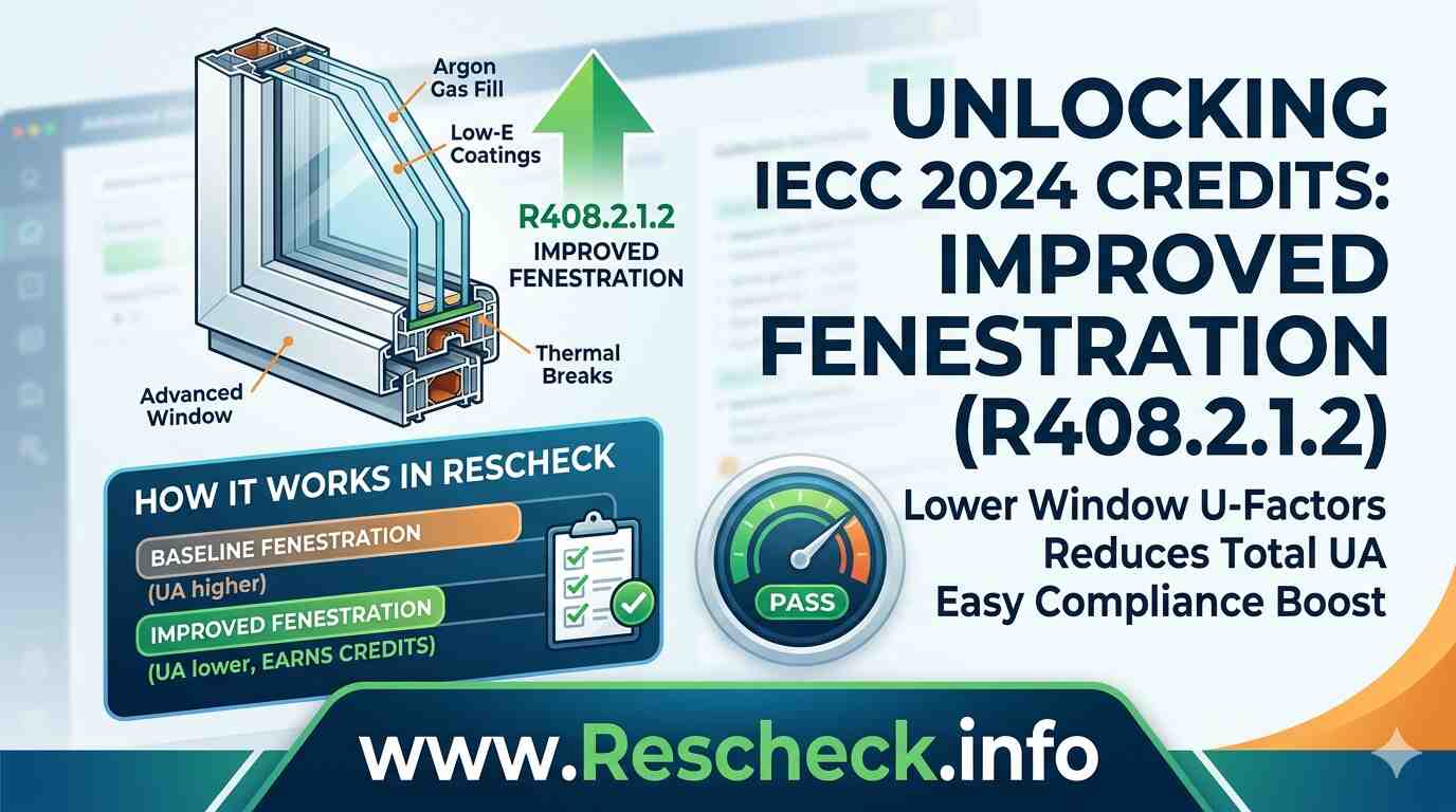IECC 2024 Credits: How to Master Improved Fenestration (R408.2.1.2) in Rescheck
